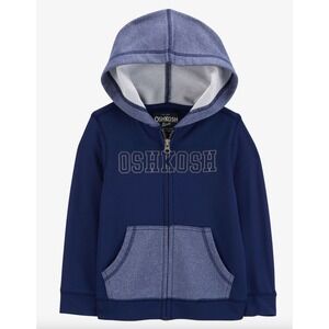 NWT Navy Blue OshKosh Hooded zippered Jacket with gray lettering size‎ 4T
